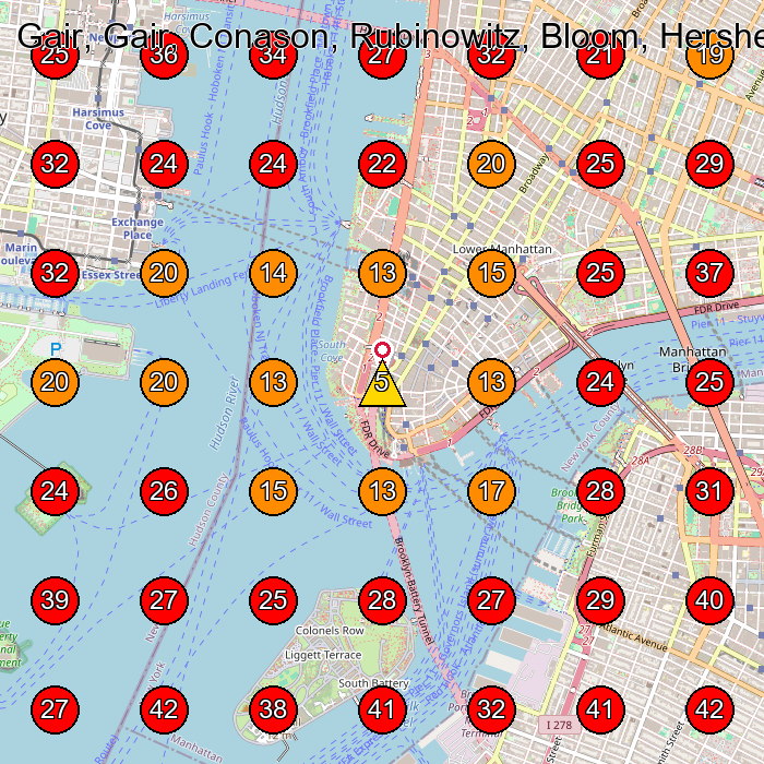 New York, NY, Conason, Rubinowitz, Bloom, Hershenhorn, Steigman & Mackauf GeoGrid visibility map for Personal Injury Attorney in New York